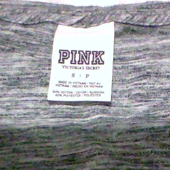 Victoria's Secret PINK Gray and White T-Shirt - Picture 4 of 4